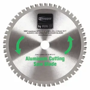 FEIN POWER TOOLS 63502007210 Circular Saw Blade, 7 1/4 Inch Blade Dia, 54 Teeth, 0.078 Inch Cut Width | CP4YQV 34NL91