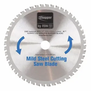 FEIN POWER TOOLS 63502009540 Circular Saw Blade, 9 Inch Blade Dia, 48 Teeth, 0.078 Inch Cut Width, 1 Inch Arbor Size | CP4YQZ 21VJ40