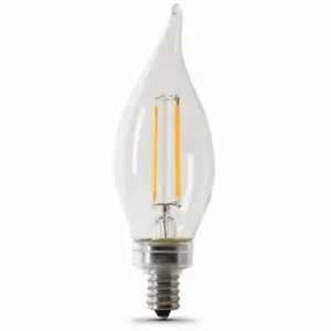 FEIT ELECTRIC LED BPCFC60927CAFIL/4 Bulb, BA10, Candelabra Screw, Candelabra Screw, 60 W, 2700K, LED, 4 Pack | CP4ZGM 797U69