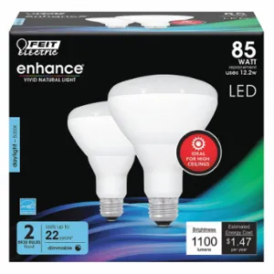 FEIT ELECTRIC LED BR30DMHO/950CA/2 Bulb, BR30, Medium Screw, 12.2 W Watts, LED, 2 Pack | CP4ZCU 56JH52