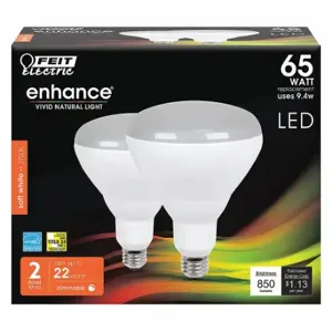 FEIT ELECTRIC LED BR40DM/927CA/2 Bulb, BR40, Medium Screw, 9.4 W Watts, LED, Medium Screw, Gen Purpose, 2 Pack | CR3AMZ 56JH53