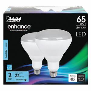 FEIT ELECTRIC LED BR40DM/950CA/2 Bulb, BR40, Medium Screw, 9.4 W Watts, LED, Medium Screw, 2 Pack | CP4ZCY 56JH55