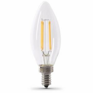 FEIT ELECTRIC LED CTC40/927CA/FIL/6 Bulb B10, Candelabra Screw, 6 Pack | CP4ZCG 797U64