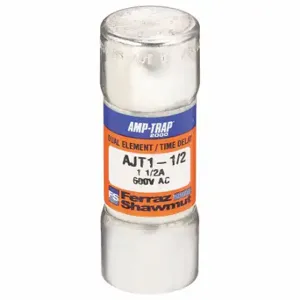 FERRAZ SHAWMUT AJT1-1/2N Fuse, 1 1/2 A, 600 VAC, 2-1/4 Inch Length x 13/16 Inch dia Fuse Size, Cylindrical Body | CT3AKA 4TAN2