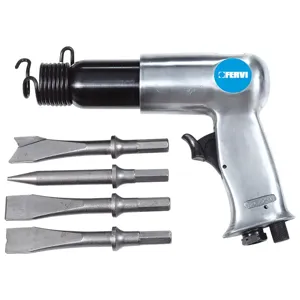 FERVI 0059 Heavy Duty Air Hammer, With 4 Hexagonal Chisels, 3500 BPM | CJ4KVU