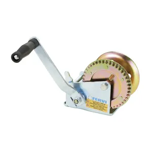 FERVI 0070 Geared Hand Winch, 500 kg Capacity, 6.4 mm Cable Diameter | CF3RUT