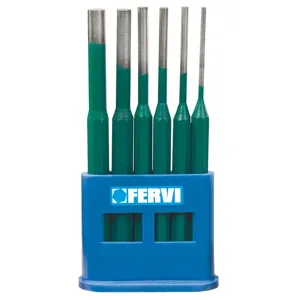 FERVI 0126 Drift Pin Set, 150mm Length, Plastic Holder, 6 Pieces | CJ4KVA