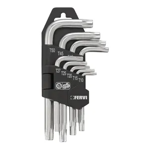 FERVI 0220/C Torx Key Set, Short Type, Chromed, 9 Pieces | CJ4KUA