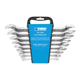 FERVI 0221 Wrench Set, Double Open End, 6 to 22 mm Set Size, Mirror Polished | CF3RAU