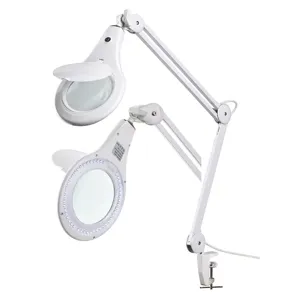 FERVI 0366 LED Magnifier Lamp, 2x Magnification, 8W, 600lm, 230V | CJ4KWT