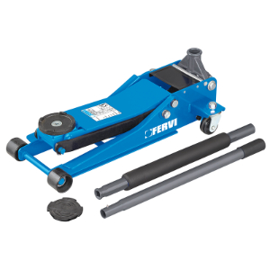 FERVI 0375A Hydraulic Trolley Jack, Low Profile, 2.5 Ton Capacity, 75 - 500 mm Lifting Height | CF3RRC
