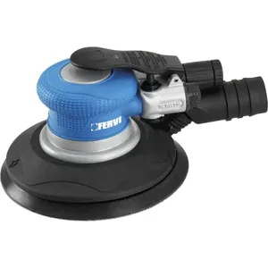 FERVI 0458 Air Orbit Sander, With Suction, 6 Inch Disc Diameter, 3/32 Inch Orbit Size | CF3RJM