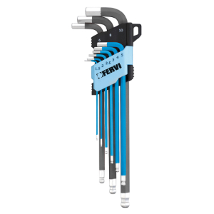 FERVI 0545/EF Colored Hex Key Set, 1.5 to 10 mm Size | CF3RBB