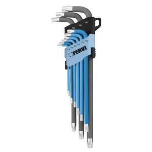 FERVI 0545/TF Torx Key Set, Colored, 9 pcs. | CF3RBJ