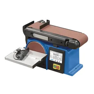 FERVI 0564 Tilting Bench Belt Sander, 2980 RPM, 150mm Disc Dia., 370W | CJ4KYP