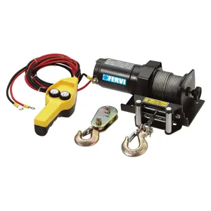 FERVI 0630/0900 Electric Winch, 1.3 - 3.2 m/min Speed, 12V, 0.7 kW, 0.9 hp DC Motor | CF3RRY