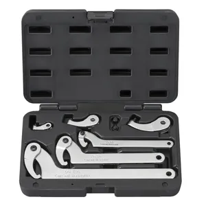 FERVI 0714 Hook Wrench Set, Chromium Molybdenum, Chromed, 8 Pieces | CJ4KTX