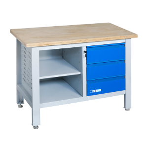 FERVI B009/A1 Workbench Kit, With Shelf, Adjustable Feet, 1200 x 600 x 865 mm Size | CF3RCX