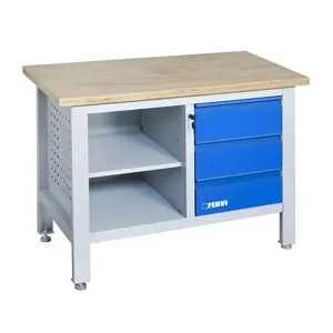 FERVI B009/A1 Workbench Kit, With Shelf, Adjustable Feet, 1200 x 600 x 865 mm Size | CF3RCX