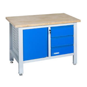 FERVI B009/B1 Workbench Kit, With Door Shelf, Adjustable Feet, 1200 x 600 x 865 mm Size | CF3RCY