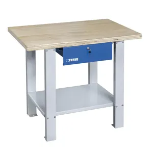 FERVI B022/10 Workbench Kit, With Wood Top, Lockable Drawer, 1000 x 640 x 865 mm Size | CF3RCV