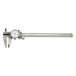 FERVI C006/150 Dial Caliper, 0 - 150 mm Range, 0.02 mm Reading, Stainless Steel | CF3TCF