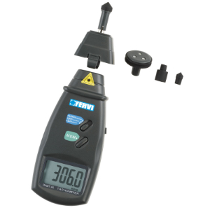 FERVI C070 Digital Tachometer, Contact and Optical Type, 2.5 - 9999.9 Rpm Round Speed | CF3TFJ