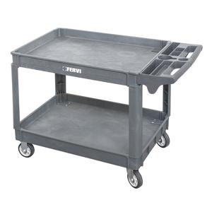 FERVI C075/2 Tool Cart, Two Shelves, 250Kg Capacity, 1170 x 652 x 840mm Size | CJ4LDW