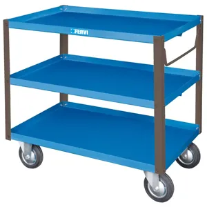 FERVI C750 Trolley, Three Shelves, 200Kg Capacity, 940 x 600 x 870mm Size | CJ4LDU