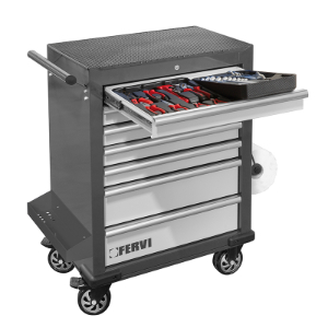 FERVI C960/BE01 Tool Rolling Cabinet, With Tools, 890 x 475 x 1015 mm Dimension, 67 pcs. | CF3RFG