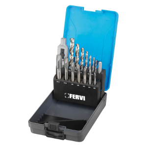 FERVI M015S Tap And Drill Set, Spiral Point, 2.5 to 10 mm Drill Size | CF3TBM