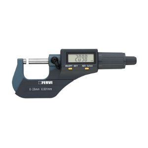 FERVI M021/00/25 Electronic Digital Micrometer, 0, 25 mm Size, 0.003 mm Accuracy | CF3TDL