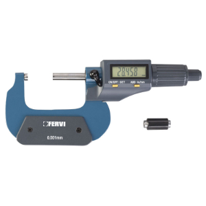 FERVI M021/25/50 Elektronisches digitales Mikrometer, 25, 50 mm Größe, 0.003 mm Genauigkeit | CF3TDM