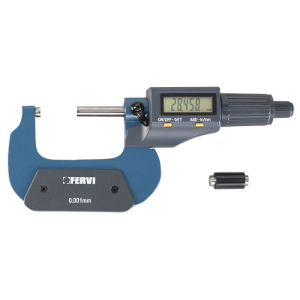 FERVI M021/25/50 Electronic Digital Micrometer, 25, 50 mm Size, 0.003 mm Accuracy | CF3TDM