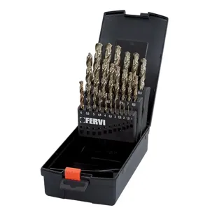 FERVI P064/25A Twist Drill Set, 1 to 13 mm Size, 10 pcs., Cobalt | CF3TAM