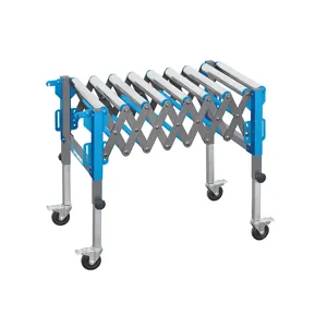 FERVI R003/09 Pantograph Roller Conveyor, 130Kg Capacity, 485 To 1400mm Length | CJ4KXW