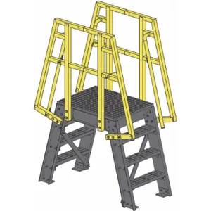 FIBERGRATE 875160 1-Step FRP Composite Crossover Bridge, 19 Inch Platform Height | CD2JDE 436H11