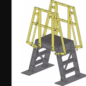 FIBERGRATE 875270 Crossover Ladder, 68 Inch Vertical Clearance, 76 Inch Platform Ht, 1 Inch Platform Dp | CP4ZLR 436H22