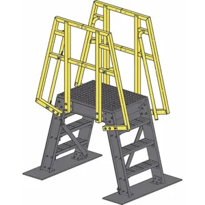 FIBERGRATE 875200 5-Step FRP Composite Crossover Bridge, 57 Inch Platform Height | CD2JDJ 436H15