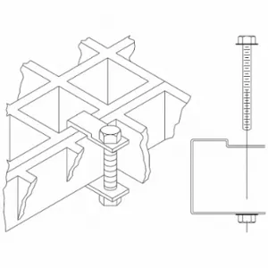 FIBERGRATE 876280 Fiberglass Grating Clip, 316 Stainless Steel, Fits 3/4 Inch Support Thick, Clip Assembly | CP4ZLA 804AZ2