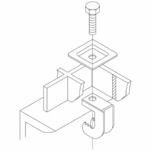 FIBERGRATE 876230 Fiberglass Grating Clip, 316 Stainless Steel, Fits 3/8 Inch Support Thick, Clip Assembly | CP4ZLF 804AY9