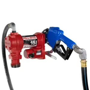 FILLRITE FR1210HARC Fuel Transfer Pump, 12 VDC, 15 GPM GPM, 15 ft Hose Length, Cast Iron, Auto, 1/4 | CP4ZZD 48YA26