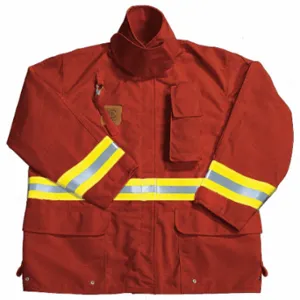 FIRE-DEX FS1J05LM Turnout Coat, M, Red, 42 Inch Fits Chest Size, 32 Inch Length, Zipper/Hook-And-Loop | CR3AQA 13A341