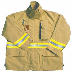 FIRE-DEX FS1J05S2 Outdoor-Mantel, 2XL, Hellbraun, 54 Zoll, passend für Brustumfang, 32 Zoll Länge, Reißverschluss/Klettverschluss | CR3APC 13A356