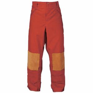 FIRE-DEX FS1P00L000M Turnout Pants, M, 34 Inch Fits Waist Size, 29 Inch Inseam, Red, Cotton, Lime/Silver | CR3AUP 13A420