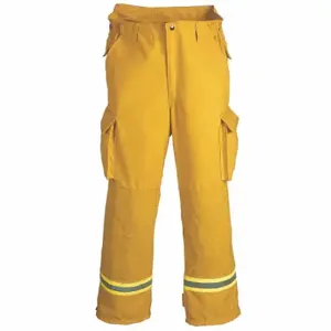 FIRE-DEX FS1P051PKB2 Turnout Pants, 2Xl, 46 Inch Fits Waist Size, 31 Inch Inseam, Yellow, Nomex, Lime/Silver | CR3AUD 13A374