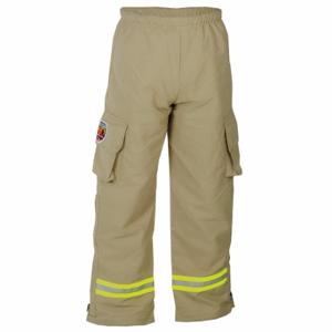 FIRE-DEX PPUSARNOMEXTAN-L Usar Pants, L, 40 Inch Size Fits Waist Size, 30 Inch Size Inseam, Tan, Nomex, Lime/Silver | CR3AVK 13A293