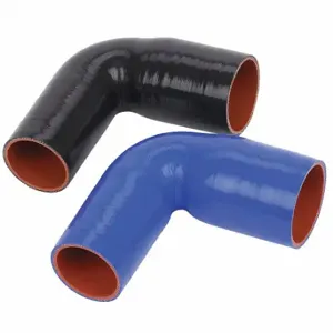 FLEXTECH R90-250/300 Elbow Reducer, 2-1/2 Inch To 3 Inch Hose Inside Dia, 12 Inch Hose Lg, Blue, Silicone | CP6BGQ 45GX04