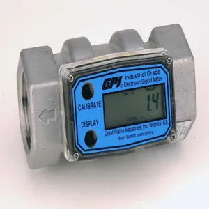 FLOMEC G2S15NQ9GMB Electronic Flow Meter, 316Ss, 10 To 100 Gpm Flow Range, 1500 Psi Max. Pressure | CG6EBM G2S15N09GMB / 61CT77