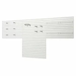 FLOW WALL FWS-4812-12WB2 Slatwall Kit, 96 x 3/4 x 36 Inch Size, 12 Panels, Pvc, White, 11 Hooks, 0 Bins | CP6CCT 35DT18